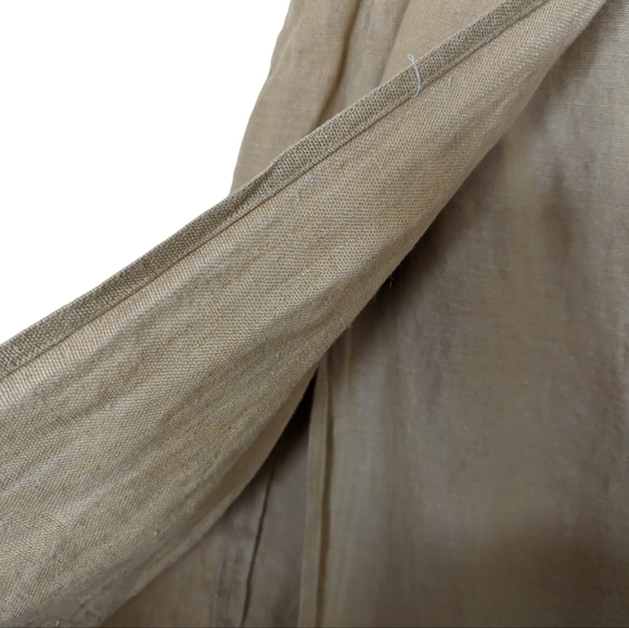 J. Peterman vintage linen midi safari wrap tan skirt sz 9 - Picture 6 of 8